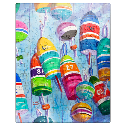 puzzleplate Blue Buoys - Watercolor Artwork 100 Jigsaw Puzzle