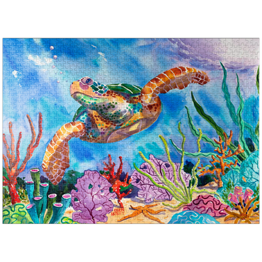 puzzleplate Reef Rider - Watercolor Artwork 1000 Jigsaw Puzzle