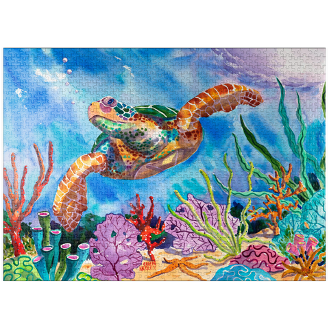 puzzleplate Reef Rider - Watercolor Artwork 1000 Jigsaw Puzzle