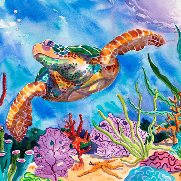 Reef Rider - Watercolor Artwork 1000 Jigsaw Puzzle 3D Modell