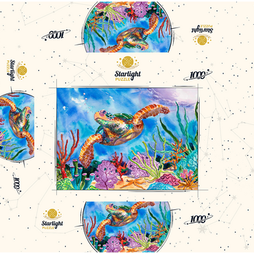 Reef Rider - Watercolor Artwork 1000 Jigsaw Puzzle box 3D Modell