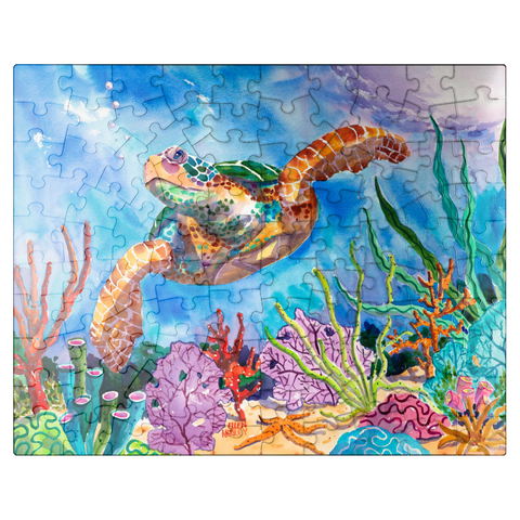 puzzleplate Reef Rider - Watercolor Artwork 100 Jigsaw Puzzle