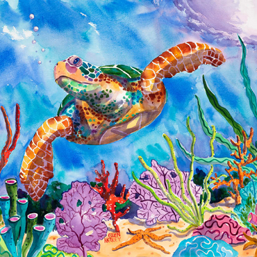 Reef Rider - Watercolor Artwork 100 Jigsaw Puzzle 3D Modell