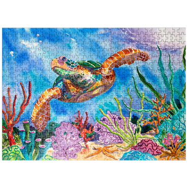 puzzleplate Reef Rider - Watercolor Artwork 500 Jigsaw Puzzle