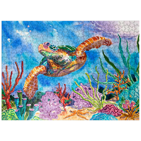 puzzleplate Reef Rider - Watercolor Artwork 500 Jigsaw Puzzle