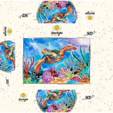 Reef Rider - Watercolor Artwork 500 Jigsaw Puzzle box 3D Modell