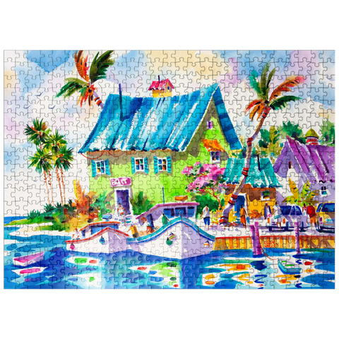 puzzleplate Living The Lime Life - Watercolor Artwork 500 Jigsaw Puzzle