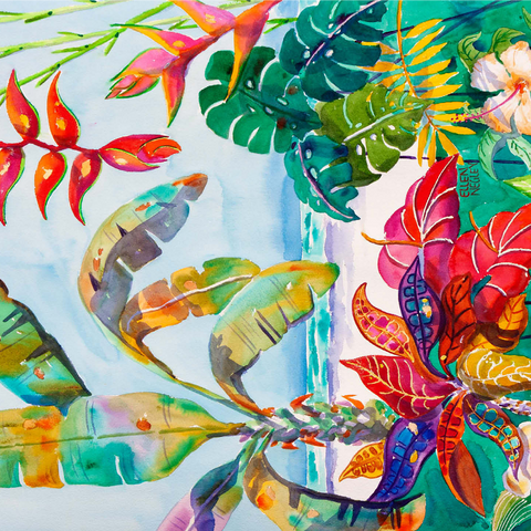 Florida Foliage - Watercolor Artwork 1000 Jigsaw Puzzle 3D Modell