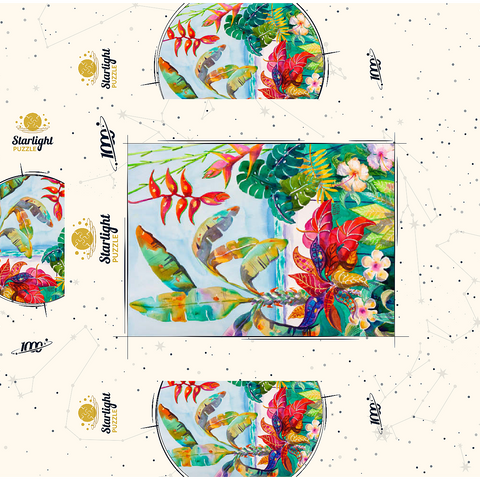 Florida Foliage - Watercolor Artwork 1000 Jigsaw Puzzle box 3D Modell