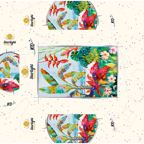 Florida Foliage - Watercolor Artwork 100 Jigsaw Puzzle box 3D Modell