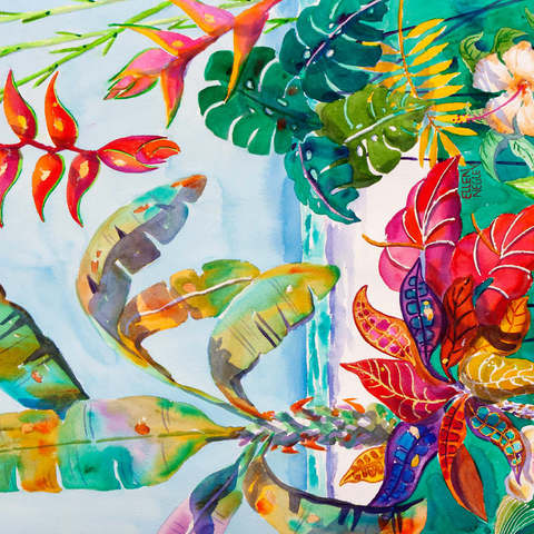 Florida Foliage - Watercolor Artwork 500 Jigsaw Puzzle 3D Modell