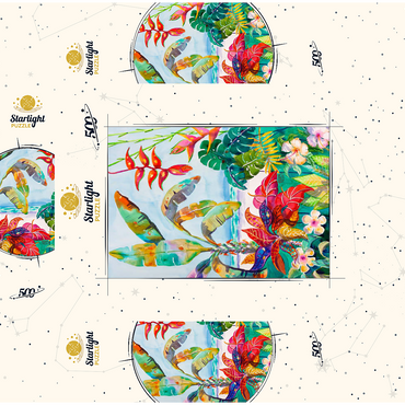 Florida Foliage - Watercolor Artwork 500 Jigsaw Puzzle box 3D Modell