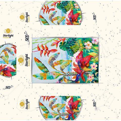 Florida Foliage - Watercolor Artwork 500 Jigsaw Puzzle box 3D Modell