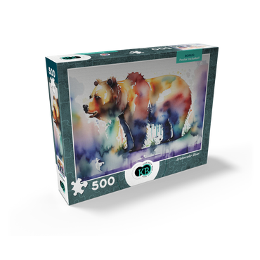 Abstract Watercolor Bear Wildlife Canvas 500 Jigsaw Puzzle box view2