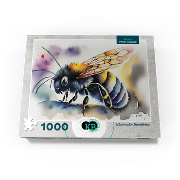 Abstract Watercolor Bumblebee Wildlife Canvas 1000 Jigsaw Puzzle box view3