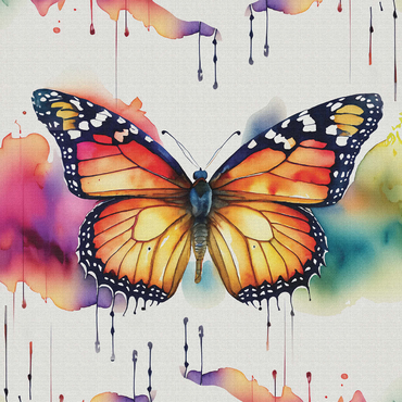 Abstract Watercolor Butterfly Splash Wildlife Canvas 1000 Jigsaw Puzzle 3D Modell