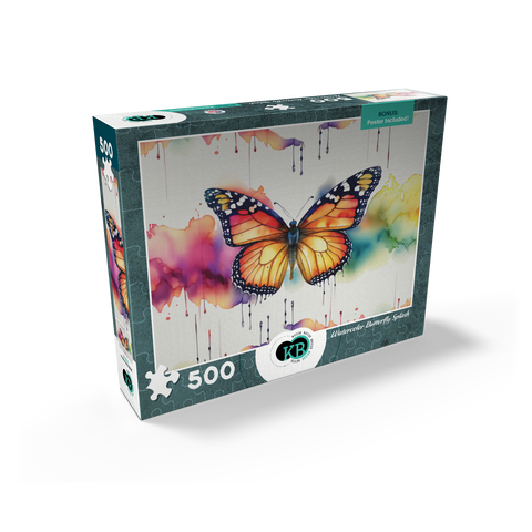 Abstract Watercolor Butterfly Splash Wildlife Canvas 500 Jigsaw Puzzle box view2