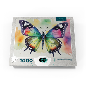 Abstract Watercolor Butterfly Wildlife Canvas 1000 Jigsaw Puzzle box view3