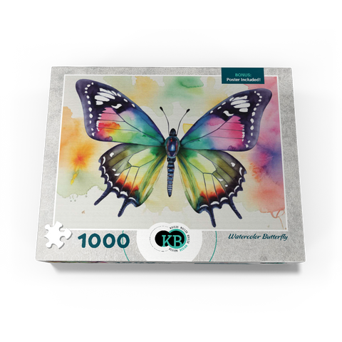 Abstract Watercolor Butterfly Wildlife Canvas 1000 Jigsaw Puzzle box view3