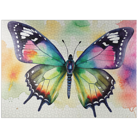 puzzleplate Abstract Watercolor Butterfly Wildlife Canvas 1000 Jigsaw Puzzle