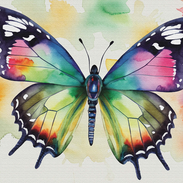 Abstract Watercolor Butterfly Wildlife Canvas 1000 Jigsaw Puzzle 3D Modell