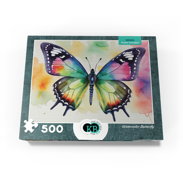 Abstract Watercolor Butterfly Wildlife Canvas 500 Jigsaw Puzzle box view3