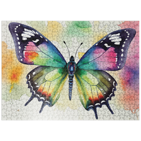 puzzleplate Abstract Watercolor Butterfly Wildlife Canvas 500 Jigsaw Puzzle