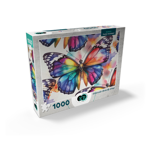 Abstract Watercolor Butterfly Wings Wildlife Canvas 1000 Jigsaw Puzzle box view2