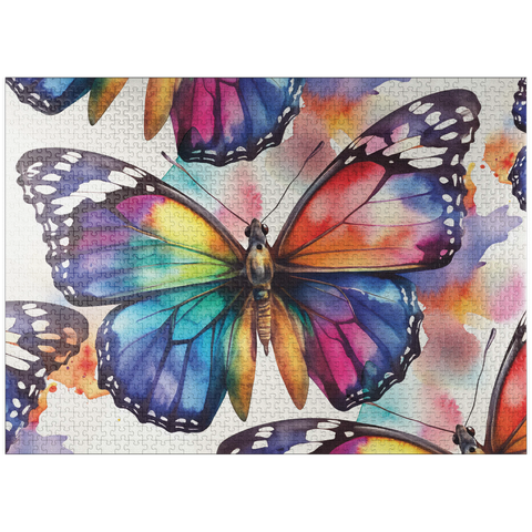 puzzleplate Abstract Watercolor Butterfly Wings Wildlife Canvas 1000 Jigsaw Puzzle