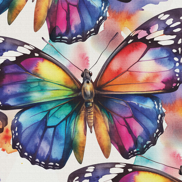 Abstract Watercolor Butterfly Wings Wildlife Canvas 1000 Jigsaw Puzzle 3D Modell