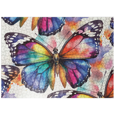 puzzleplate Abstract Watercolor Butterfly Wings Wildlife Canvas 500 Jigsaw Puzzle