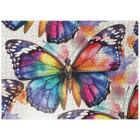 puzzleplate Abstract Watercolor Butterfly Wings Wildlife Canvas 500 Jigsaw Puzzle