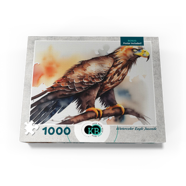 Abstract Watercolor Eagle Juvenile Wildlife Canvas 1000 Jigsaw Puzzle box view3