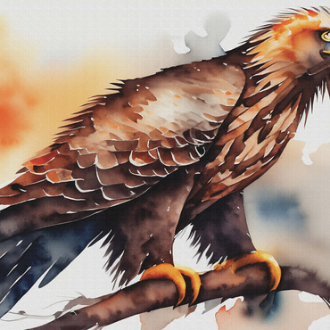 Abstract Watercolor Eagle Juvenile Wildlife Canvas 1000 Jigsaw Puzzle 3D Modell