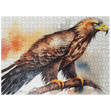 puzzleplate Abstract Watercolor Eagle Juvenile Wildlife Canvas 500 Jigsaw Puzzle