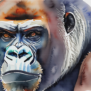 Abstract Watercolor Gorilla Wildlife Canvas 1000 Jigsaw Puzzle 3D Modell