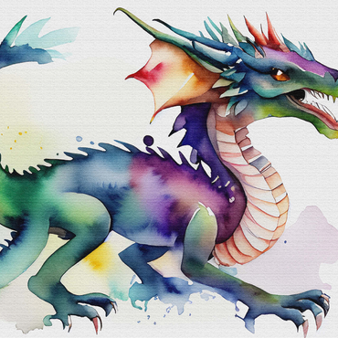 Abstract Watercolor Dragon Rainbow Trickster Fantasy Canvas 1000 Jigsaw Puzzle 3D Modell