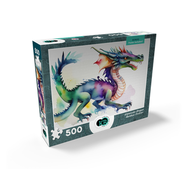 Abstract Watercolor Dragon Rainbow Trickster Fantasy Canvas 500 Jigsaw Puzzle box view2