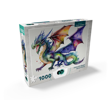 Abstract Watercolor Dragon Horned Venom Fantasy Canvas 1000 Jigsaw Puzzle box view2