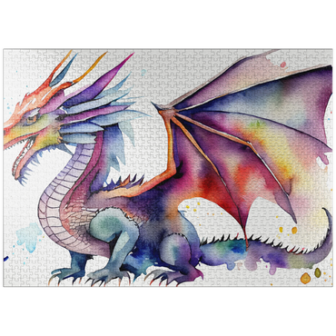 puzzleplate Abstract Watercolor Dragon Lavender Enigma Fantasy Canvas 1000 Jigsaw Puzzle