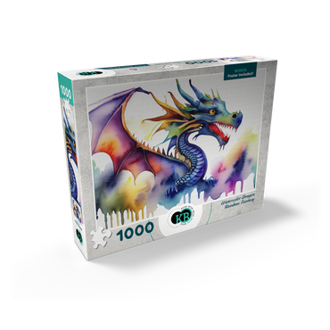 Abstract Watercolor Dragon Rainbow Fantasy Canvas 1000 Jigsaw Puzzle box view2