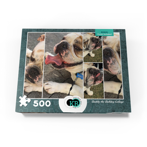 Animal Photography: Buddy the Bulldog Collage 500 Jigsaw Puzzle box view3