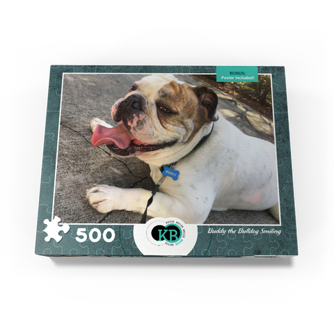 Animal Photography: Buddy the Bulldog Smiling 500 Jigsaw Puzzle box view3