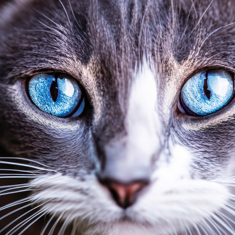 Animal Photography: Cat Deep Blue Soul 1000 Jigsaw Puzzle 3D Modell