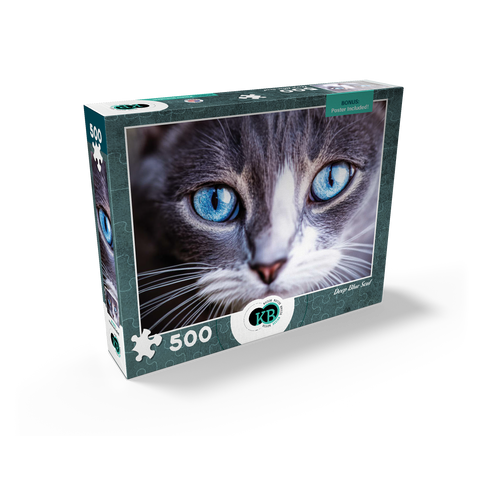 Animal Photography: Cat Deep Blue Soul 500 Jigsaw Puzzle box view2