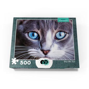 Animal Photography: Cat Deep Blue Soul 500 Jigsaw Puzzle box view3