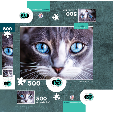 Animal Photography: Cat Deep Blue Soul 500 Jigsaw Puzzle box 3D Modell