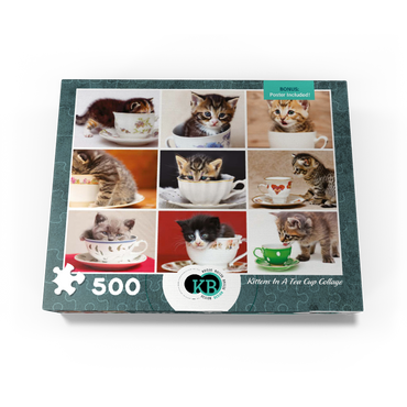 Animal Photography: Kittens In A Tea Cup Collage 500 Jigsaw Puzzle box view3