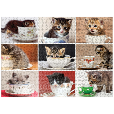 puzzleplate Animal Photography: Kittens In A Tea Cup Collage 500 Jigsaw Puzzle