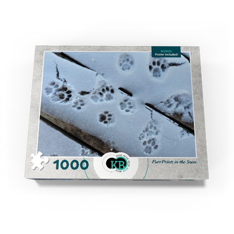 Animal Photography: Cat Purrprints In The Snow 1000 Jigsaw Puzzle box view3